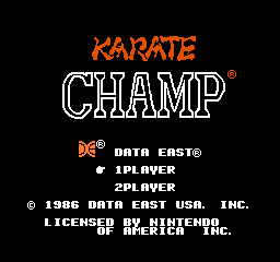 Karate Champ Title Screen